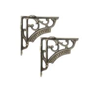 Infinity Decor Coppia di staffe a forma di L in ghisa opaca anticata per scaffold board triangolari staffe decorative da parete per libri, soggiorno