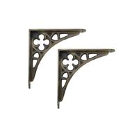 Infinity Decor Coppia di staffe da parete in ghisa opache antiche resistenti, in stile gotico, triangolari, galleggianti, per decorazione da parete, libri, fattoria, cucina, soggiorno