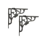 Infinity Decor Coppia di staffe decorative da parete in stile vintage, a forma di L, in ghisa, in peltro, per ponteggi, mensole, 180 x 180 mm, per libri, soggiorno