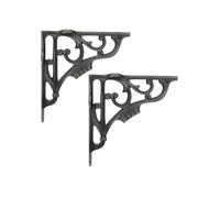 Infinity Decor Coppia di staffe per mensole in peltro resistente, in ghisa, triangolari, galleggianti, per mensole da cucina, soggiorno, supporto esterno da 150 x 150 mm
