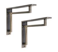 Infinity Decor Coppia di staffe per mensole vintage rustiche in ghisa, in varie finiture, 230 mm x 160 mm, utilizzabili per cucina, soggiorno e esterni, sicure (opaco antico)