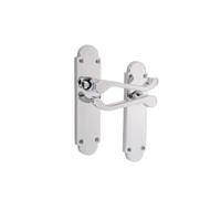 Infinity Decor Maniglia per porta in stile vittoriano in cromo lucido su piastra posteriore semicircolare Set di tiri per porta di passaggio - Adatto per porte interne ed esterne