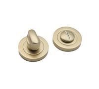 Infinity Decor Manopola e rilascio del pollice in ottone satinato con set di rilascio di emergenza, serratura per la privacy della porta del WC per interni camera da letto bagno WC porte