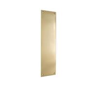 Infinity Decor Placca protettiva per porta interna robusta in stile vittoriano in ottone/cromato/satinato (placa quadrata in ottone lucido)