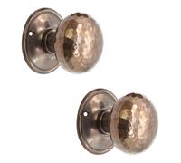 Infinity Decor Pomelli in ottone massiccio, stile vintage, anticato, martellato, per chignon, mortasa rotonda, 55 mm, ideali per uso interno ed esterno