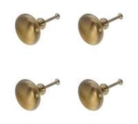 Infinity Decor Pomelli rotondi moderni a forma di fungo, in ottone massiccio, per credenze, credenze, confezione da 4, 38 mm, ideali per cassetti e ante
