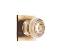 Infinity Decor Pomello Bloxwich in ottone invecchiato da 30 mm con piastra posteriore quadrata
