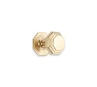 Infinity Decor Pomello ottagonale in ottone massiccio satinato, grande, per porta, 80 mm, ideale per uso esterno e interno