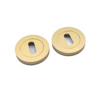 Infinity Decor Set di 2 coperture ovali standard per serratura in ottone satinato, per porte interne ed esterne