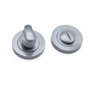 Infinity Decor Set di chiavistello per porta del bagno con finitura cromata satinata, serratura per la privacy della porta del WC per porte interne del bagno