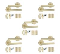 Infinity Decor Set di maniglie per porta in ottone satinato con coppia di cerniere da 7,6 cm e chiavistello tubolare da 6,3 cm, maniglie interne ideali per uso interno ed esterno