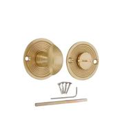 Infinity Decor Set di manopola e rilascio in ottone massiccio, stile vintage, finitura in ottone satinato, ideale per porte interne del bagno e WC, per la privacy