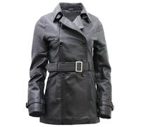 Infinity Donna Trench Coat 3/4 In Pelle Nappa Di Agnello Nera Misura 12-24