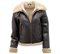 Infinity Donne Marrone B3 WW2 Zenzero Reale di Pecora Giacca in Pelle Volante 4XL