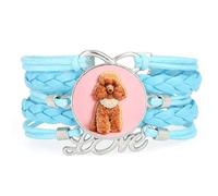 Infinity Fantastic Cookies Poodle Dog Love Braccialetto Regolabile In Pelle