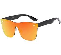 Infinity Fashion Colored Sunglasses, Polarized Full Mirror Lens Square Modern Sunglasses, Square Full Lens Colorful Sunglasses for Women Men Beach