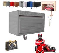 Infinity Garage Keychain Hanger, Car Key Holder Wall Mount with Opening Door, Tiny Key Hooks Wall Mounted for Entryway Office Home, Suitable Cars Lover's Key Organizer for Christmas (Light Gray)