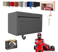 Infinity Garage Keychain Hanger, Car Key Holder Wall Mount with Opening Door, Tiny Key Hooks Wall Mounted for Entryway Office Home, Suitable Cars Lover's Key Organizer for Christmas (Dark Gray)