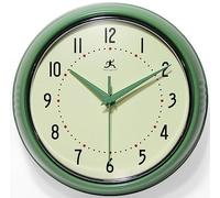 Infinity Instruments LTD. Orologio da parete in stile rétro da 30,5 cm, silenzioso, senza ticchettio, stile moderno, per cucina, sala da pranzo, movimento al quarzo, orologio da parete decorativo