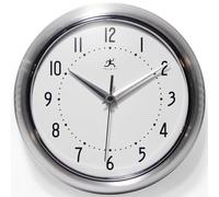Infinity Instruments LTD. Orologio da parete retrò da 22,9 cm, silenzioso, senza ticchettio, stile moderno, per cucina, sala da pranzo, movimento al quarzo, orologio da parete retrò decorativo