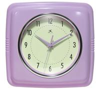 Infinity Instruments Orologio da parete quadrato retrò, lavanda, 23,5 cm