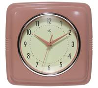 Infinity Instruments Orologio da parete quadrato retrò, terracotta, 23,5 cm
