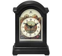 Infinity Instruments Orologio da tavolo in plastica nera, 9 x 6 cm, decorativo, mini orologio da tavolo da tavolo, decorazione vintage per soggiorno