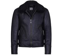 Infinity Leather Aviator Nero B3 Shearling Montone Bomber in Pelle Giacca Volante Pilota Uomo 4XL