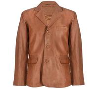Infinity Leather Blazer in Vera Abbronzatura Pelle da Uomo Cappotto da Giacca Vintage Sartoriale Italiano L