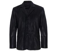 Infinity Leather Blazer in Vera Nero Pelle da Uomo Cappotto da Giacca Vintage Sartoriale Italiano S