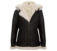 Infinity Leather Bomber con Cappuccio da Uomo in Vera Pelle di Montone da Pilota Stile Aviatore B3
