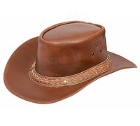 Infinity Leather Cappello Abbronzatura Australiano da Cowboy Stile Western Outback in Vera Pelle Aussie Bush