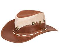Infinity Leather Cappello Australiano Unisex in Stile Western in Abbronzatura Pelle Scamosciata Western Cowboy 2XL