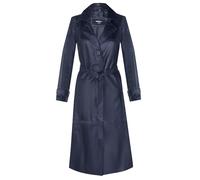 Infinity Leather Cappotto Donna Trench In Pelle Nera Lungo Classico Invernale