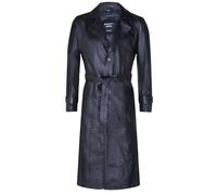 Infinity Leather Cappotto Trench Uomo Nera In Pelle Lungo Inverno Classico