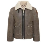 Infinity Leather Giacca da Aviatore Volante in Vera Pelle di Montone Shearling Grigia B3 da Uomo Della Seconda Guerra Mondiale