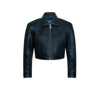 Infinity Leather Giacca da Motociclista Classica Corta Nera da Donna