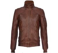 Infinity Leather Giubbotto Bomber da Uomo Abbronzatura Sottile in Pelle Nappa 2XL