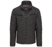 Infinity Leather Giubbotto Bomber Trapuntato da Motociclista in Pelle Imbottita Verde Kaki da Uomo