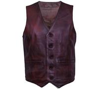 Infinity Leather Gli Uomini Liscia Capra Scamosciata Smart in Pelle Marrone Gilet 4XL