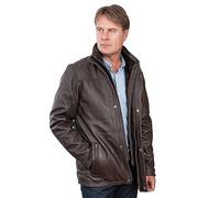 Infinity Leather Lungo Caldo Rivestimento di Cuoio Nero Classiche da Uomo