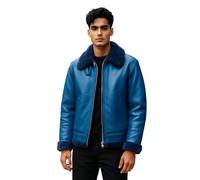 Infinity Leather Mens B3 Bomber RAF Aviator Sheepskin Flying Jacket