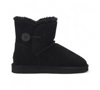 Infinity Leather Stivaletti Invernali da Donna in Pelle Scamosciata di Pecora - Alpini Slip On Foderati in Pelliccia con Bottone Suola Antiscivolo Calda per Esterni Calzature Comode Per il Freddo