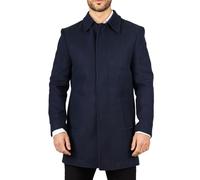 Infinity Leather Trench Invernale da Uomo in Misto Lana Con Collo Classico