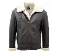 Infinity Leather Uomo Crema B3 Montone di Pecora Guerra Mondiale 2 Bomber in Pelle Giacca di Volo
