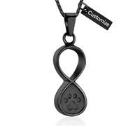 Infinity Love Pet Cremazione gioielli per ceneri di cane/gatto funerale ricordo urna collana ciondolo gioiello commemorativo, Acciaio inossidabile, Nessuna pietra preziosa