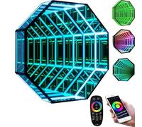 Infinity Mirror LED Sensory Light - Telecomando 3D Tunnel Light con 358 opzioni di colore cangianti - ideale per relax e atmosfera