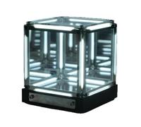 Infinity Mirror - Luce d'atmosfera a LED dimmerabile, decorazione da scrivania, ricaricabile tramite USB-C, per giochi e casa