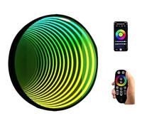 Infinity Mirror Tunnel Lamp Specchio Infinito LED con Luce Tunnel 3D E Cambio Colore, Lampada Moderna a Effetto Visivo, Ideale per Pareti di Camere O Locali C-30cm/11.8"