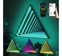 Infinity Mirror Tunnel Sensoriale Luce Notturna Triangolo 3D Infinity Wall Mirror Multi Color Changing Light Premium Infinity Mirror Tunnel Light LED per Festa di Compleanno, 70cm/27.6in
